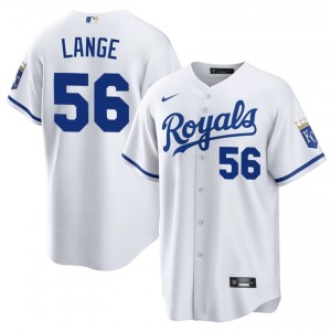 #56 Alex Lange Authentic Men Baseball Jersey | KCR White Fan Gear 49803463