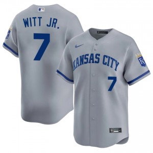 Gray Bobby Witt Jr. #7 KC Baseball Embroidery Jersey | Official Men Fit 87962394