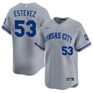 Carlos Estevez #53 Kansas City Royals Baseball Jersey | Game Men Gray Embroidery Edition 17340067