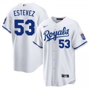 KC Royals Carlos Estevez #53 White Men Baseball Jersey | 2026 Season MLB 15674997