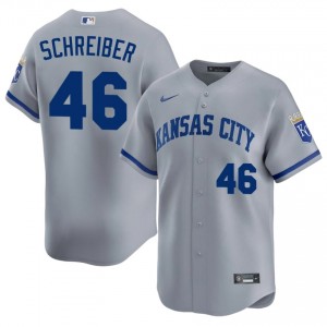 John Schreiber #46 Kansas City Royals Baseball Jersey | Game Men Gray Embroidery Edition 35121479