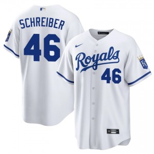 KC Royals John Schreiber #46 White Men Baseball Jersey | 2026 Season MLB 47077101
