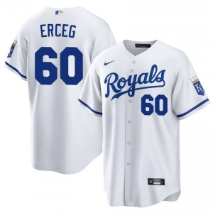 KC Royals Lucas Erceg #60 White Men Baseball Jersey | 2026 Season Professional 51271791