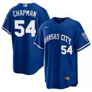 Royal Aroldis Chapman #54 KC Baseball Sewn Jersey | Replica Men Fit 26389185