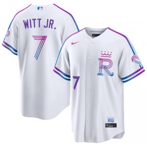 KC Royals Bobby Witt Jr. #7 White Men City Connect Baseball Jersey | 2026 Season Limited 48021658