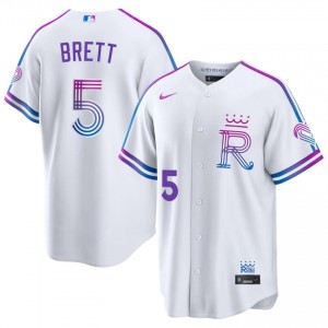 KC Royals George Brett #5 White Men City Connect Baseball Jersey | 2026 Season Premium 73090991