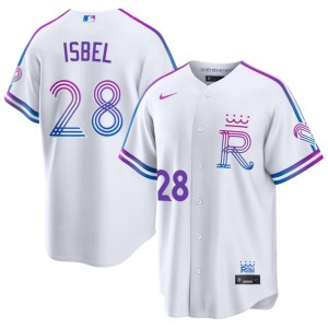 KC Royals Kyle Isbel #28 White Men City Connect Baseball Jersey | 2026 Season Exclusive 25417465