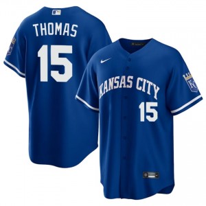 Royal Lane Thomas #15 KC Baseball Sewn Jersey | Genuine Men Fit 83397311