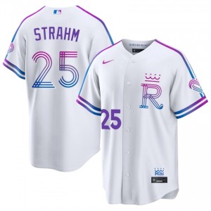 #25 Matt Strahm Genuine Men City Connect Baseball Jersey | KCR White Fan Gear 13181922