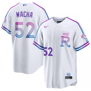 #52 Michael Wacha Game-Day Men City Connect Baseball Jersey | KCR White Fan Gear 35852322