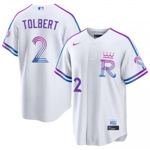 KC Royals Tyler Tolbert #2 White Men City Connect Baseball Jersey | 2026 Season Game 83023900