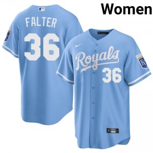 Blue Bailey Falter #36 KC Baseball Sewn Jersey | Premium Women Fit 63497407