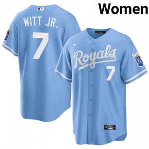 Blue Bobby Witt Jr. #7 KC Baseball Sewn Jersey | Durable Women Fit 97847592