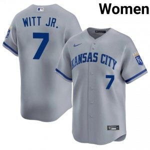 #7 Bobby Witt Jr. Pro-Grade Women Baseball Jersey | KCR Gray Fan Gear 42541739