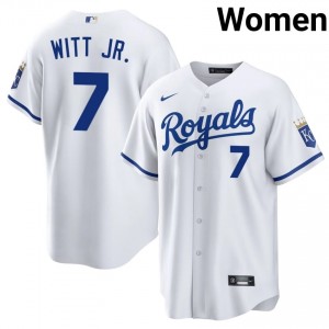 Bobby Witt Jr. #7 Kansas City Royals Baseball Jersey | Premium Women White Embroidery Edition 57610985