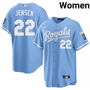 Blue Carter Jensen #22 KC Baseball Sewn Jersey | Professional Women Fit 34471250
