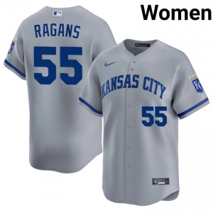 KC Royals Cole Ragans #55 Gray Women Baseball Jersey | 2026 Season Durable 97824348