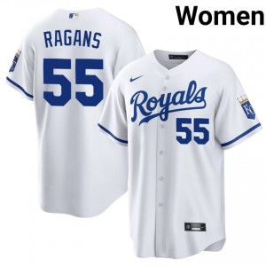 White Cole Ragans #55 KC Baseball Embroidery Jersey | Genuine Women Fit 59795122