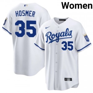 Eric Hosmer #35 Kansas City Royals Baseball Jersey | Officially Licensed Women White Embroidery Edition 57101434