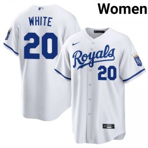 White Frank White #20 KC Baseball Embroidery Jersey | Iconic Women Fit 48484909