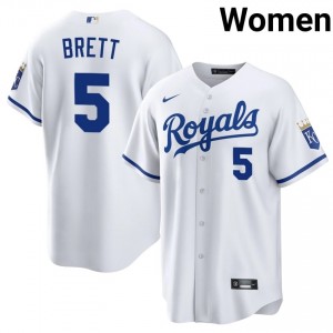 George Brett #5 Kansas City Royals Baseball Jersey | Authentic Women White Embroidery Edition 65679378