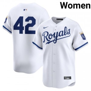 KC Royals Jackie Robinson Day #42 White Women Baseball Jersey | 2026 Season Limited 90175897