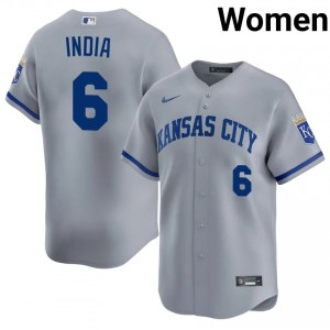 #6 Jonathan India Classic Women Baseball Jersey | KCR Gray Fan Gear 92659252