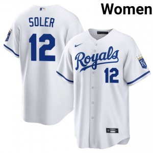White Jorge Soler #12 KC Baseball Embroidery Jersey | Genuine Women Fit 16720382