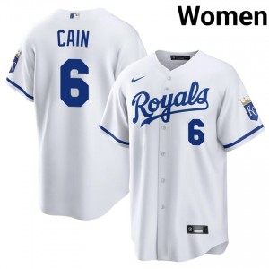 Lorenzo Cain #6 Kansas City Royals Baseball Jersey | Authentic Women White Embroidery Edition 44063530