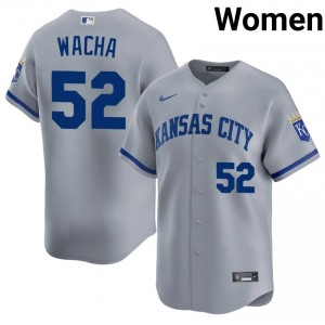 KC Royals Michael Wacha #52 Gray Women Baseball Jersey | 2026 Season Game 49925673