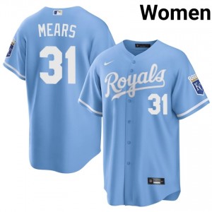 Nick Mears #31 Kansas City Royals Baseball Jersey | Premium Women Blue Sewn Edition 30959654