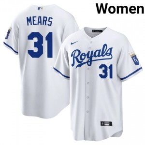 White Nick Mears #31 KC Baseball Embroidery Jersey | Exclusive Women Fit 69349955