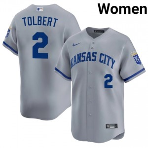#2 Tyler Tolbert Durable Women Baseball Jersey | KCR Gray Fan Gear 30023341