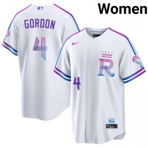 Alex Gordon #4 Kansas City Royals City Connect Baseball Jersey | Game-Day Women White Stitched Edition 72998657