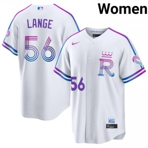 White Alex Lange #56 KC Baseball City Connect Stitched Jersey | Officially Licensed Women Fit 59939151