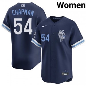 KC Royals Aroldis Chapman #54 Navy Women City Connect Baseball Jersey | 2026 Season Premium 21222665