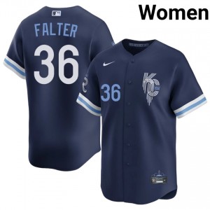 #36 Bailey Falter Classic Women City Connect Baseball Jersey | KCR Navy Fan Gear 64105985