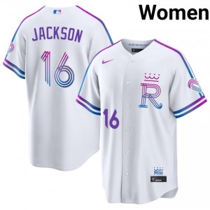 Bo Jackson #16 Kansas City Royals City Connect Baseball Jersey | Limited Women White Stitched Edition 81375877