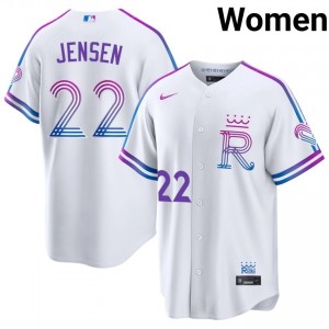 White Carter Jensen #22 KC Baseball City Connect Stitched Jersey | Game Women Fit 45069035