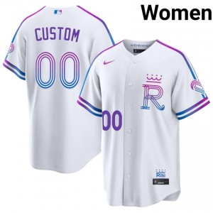 White Custom #00 KC Baseball City Connect Stitched Jersey | Gameday Women Fit 32576912
