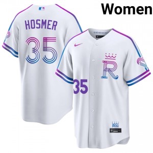 White Eric Hosmer #35 KC Baseball City Connect Stitched Jersey | Pro-Grade Women Fit 83549409