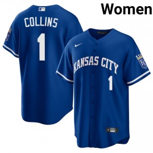 #1 Isaac Collins Replica Women Baseball Jersey | KCR Royal Fan Gear 39073727
