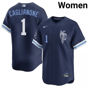 #14 Jac Caglianone MLB Women City Connect Baseball Jersey | KCR Navy Fan Gear 53452138