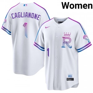 White Jac Caglianone #14 KC Baseball City Connect Stitched Jersey | Genuine Women Fit 75772814