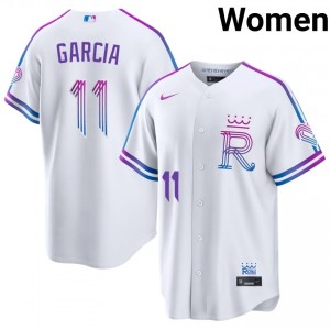 White Maikel Garcia #11 KC Baseball City Connect Stitched Jersey | Genuine Women Fit 51325413