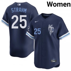 KC Royals Matt Strahm #25 Navy Women City Connect Baseball Jersey | 2026 Season Gameday 26459228