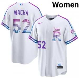 Michael Wacha #52 Kansas City Royals City Connect Baseball Jersey | Officially Licensed Women White Stitched Edition 32816156