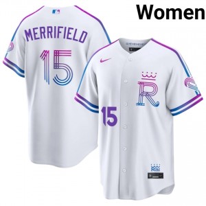 White Whit Merrifield #15 KC Baseball City Connect Stitched Jersey | Exclusive Women Fit 93670248