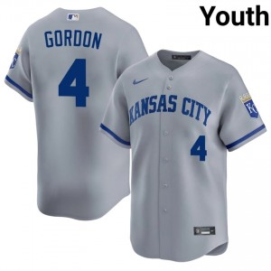Gray Alex Gordon #4 KC Baseball Stitched Jersey | Pro-Grade Youth Fit 98971576