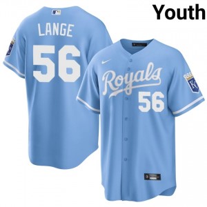 #56 Alex Lange Genuine Youth Baseball Jersey | KCR Blue Fan Gear 43431177